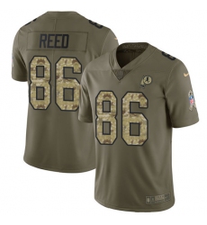 Men's Nike Washington Redskins #86 Jordan Reed Limited Olive/Camo 2017 Salute to Service NFL Jersey