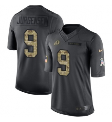 Men's Nike Washington Redskins #9 Sonny Jurgensen Limited Black 2016 Salute to Service NFL Jersey
