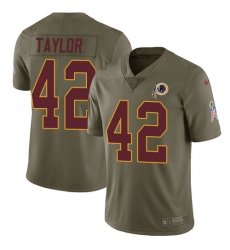 Youth Nike Washington Redskins #42 Charley Taylor Limited Olive 2017 Salute to Service NFL Jersey