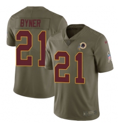 Men's Nike Washington Redskins #21 Earnest Byner Limited Olive 2017 Salute to Service NFL Jersey