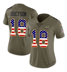 Women's Nike Washington Redskins #18 Josh Doctson Limited Olive/USA Flag 2017 Salute to Service NFL Jersey