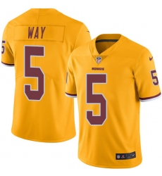 Men's Nike Washington Redskins #5 Tress Way Limited Gold Rush Vapor Untouchable NFL Jersey