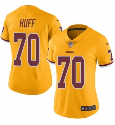 Women's Nike Washington Redskins #70 Sam Huff Limited Gold Rush Vapor Untouchable NFL Jersey