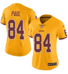 Women's Nike Washington Redskins #84 Niles Paul Limited Gold Rush Vapor Untouchable NFL Jersey