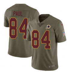 Youth Nike Washington Redskins #84 Niles Paul Limited Olive 2017 Salute to Service NFL Jersey