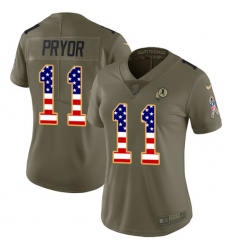 Women's Nike Washington Redskins #11 Terrelle Pryor Limited Olive/USA Flag 2017 Salute to Service NFL Jersey