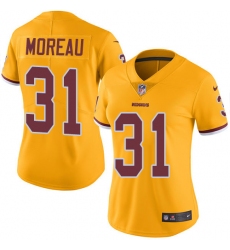 Women's Nike Washington Redskins #31 Fabian Moreau Limited Gold Rush Vapor Untouchable NFL Jersey