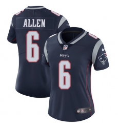 Women's Nike New England Patriots #6 Ryan Allen Navy Blue Team Color Vapor Untouchable Limited Player NFL Jersey