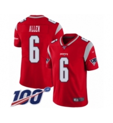 Youth New England Patriots #6 Ryan Allen Limited Red Inverted Legend 100th Season Football Jersey