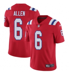 Youth Nike New England Patriots #6 Ryan Allen Red Alternate Vapor Untouchable Limited Player NFL Jersey