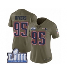 Women's Nike New England Patriots #95 Derek Rivers Limited Olive 2017 Salute to Service Super Bowl LIII Bound NFL Jersey