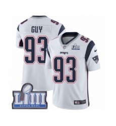 Men's Nike New England Patriots #93 Lawrence Guy White Vapor Untouchable Limited Player Super Bowl LIII Bound NFL Jersey