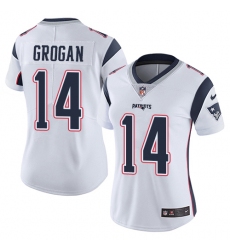 Women's Nike New England Patriots #14 Steve Grogan White Vapor Untouchable Limited Player NFL Jersey