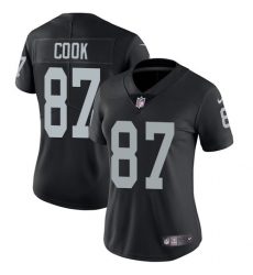 Women's Nike Oakland Raiders #87 Jared Cook Elite Black Team Color NFL Jersey