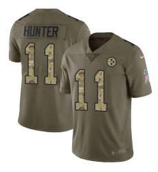 Youth Nike Pittsburgh Steelers #11 Justin Hunter Limited Olive/Camo 2017 Salute to Service NFL Jersey