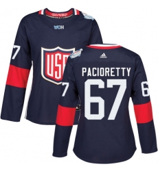 Women's Adidas Team USA #67 Max Pacioretty Premier Navy Blue Away 2016 World Cup Hockey Jersey