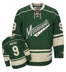 Women's Reebok Minnesota Wild #9 Mikko Koivu Authentic Green Third NHL Jersey