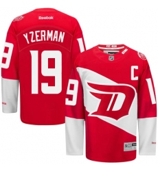 Men's Reebok Detroit Red Wings #19 Steve Yzerman Authentic Red 2016 Stadium Series NHL Jersey