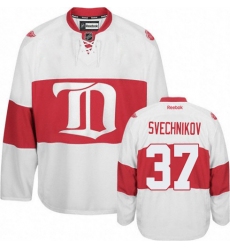 Men's Reebok Detroit Red Wings #37 Evgeny Svechnikov Authentic White Third NHL Jersey