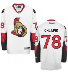 Men's Reebok Ottawa Senators #78 Filip Chlapik Authentic White Away NHL Jersey