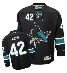 Women's Reebok San Jose Sharks #42 Joel Ward Premier Black Third NHL Jersey