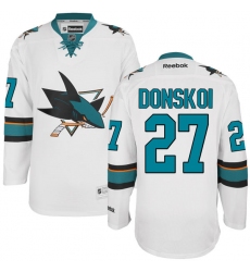 Women's Reebok San Jose Sharks #27 Joonas Donskoi Authentic White Away NHL Jersey