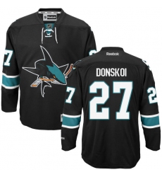 Women's Reebok San Jose Sharks #27 Joonas Donskoi Premier Black Third NHL Jersey