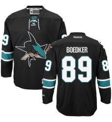Women's Reebok San Jose Sharks #89 Mikkel Boedker Authentic Black Third NHL Jersey