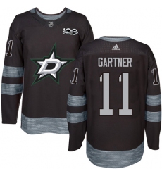 Men's Adidas Dallas Stars #11 Mike Gartner Authentic Black 1917-2017 100th Anniversary NHL Jersey
