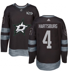 Men's Adidas Dallas Stars #4 Craig Hartsburg Authentic Black 1917-2017 100th Anniversary NHL Jersey