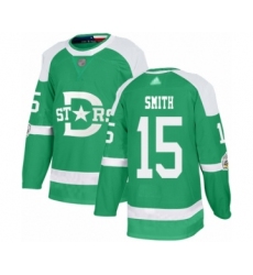 Men's Dallas Stars #15 Bobby Smith Authentic Green 2020 Winter Classic Hockey Jersey
