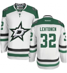 Youth Reebok Dallas Stars #32 Kari Lehtonen Authentic White Away NHL Jersey