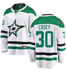 Youth Dallas Stars #30 Jon Casey Fanatics Branded White Away Breakaway NHL Jersey
