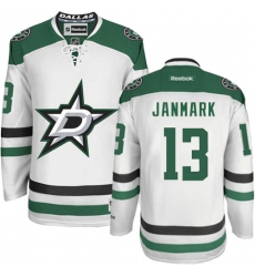 Youth Reebok Dallas Stars #13 Mattias Janmark Authentic White Away NHL Jersey