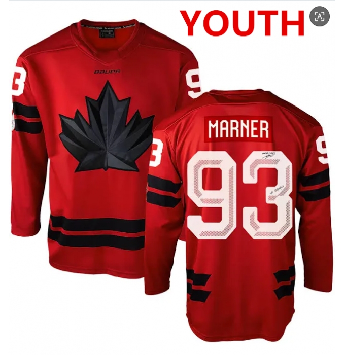 Youth Canada Hockey #93 Mitch Marner Red 2026 Olympics Stitched Jersey