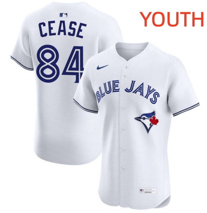 Youth Toronto Blue Jays #84 Dylan Cease White Cool Base Stitched Baseball Jersey