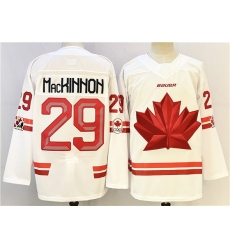 Men's Canada Hockey #29 Nathan MacKinnon White Stitched Jersey