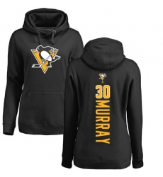 NHL Women's Adidas Pittsburgh Penguins #30 Matt Murray Black Backer Pullover Hoodie