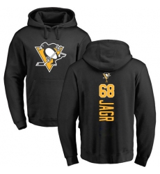 NHL Adidas Pittsburgh Penguins #68 Jaromir Jagr Black Backer Pullover Hoodie