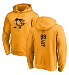 NHL Adidas Pittsburgh Penguins #68 Jaromir Jagr Gold One Color Backer Pullover Hoodie