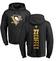 NHL Adidas Pittsburgh Penguins #77 Paul Coffey Black Backer Pullover Hoodie
