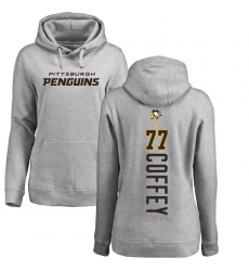 NHL Women's Adidas Pittsburgh Penguins #77 Paul Coffey Ash Backer Pullover Hoodie