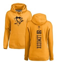 NHL Women's Adidas Pittsburgh Penguins #66 Mario Lemieux Gold One Color Backer Pullover Hoodie