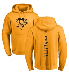 NHL Adidas Pittsburgh Penguins #3 Olli Maatta Gold One Color Backer Pullover Hoodie