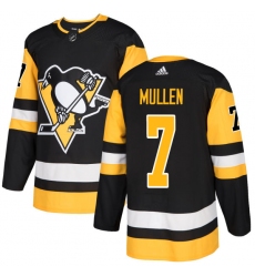 Men's Adidas Pittsburgh Penguins #7 Joe Mullen Authentic Black Home NHL Jersey