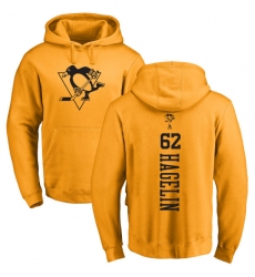 NHL Adidas Pittsburgh Penguins #62 Carl Hagelin Gold One Color Backer Pullover Hoodie