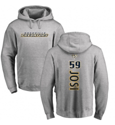 NHL Adidas Nashville Predators #59 Roman Josi Ash Backer Pullover Hoodie