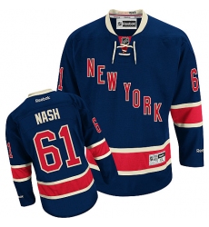 Women's Reebok New York Rangers #61 Rick Nash Authentic Navy Blue Third NHL Jersey