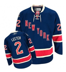 Youth Reebok New York Rangers #2 Brian Leetch Authentic Navy Blue Third NHL Jersey
