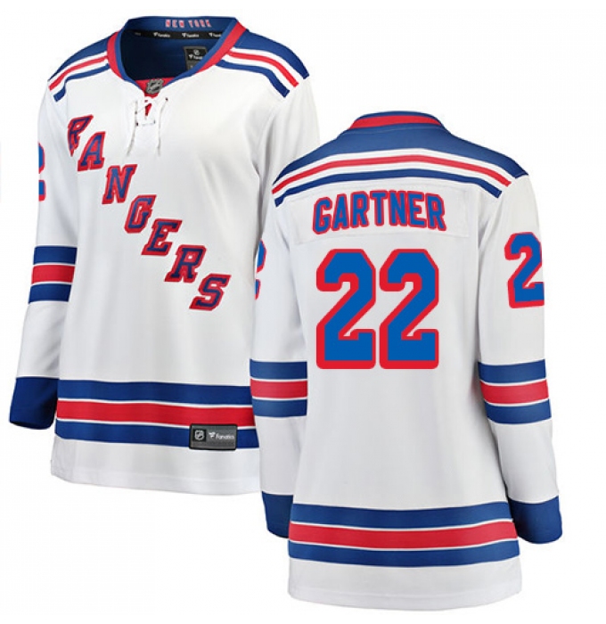 Women's New York Rangers #22 Mike Gartner Fanatics Branded White Away Breakaway NHL Jersey